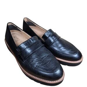 Naturalizer Shoes Loafers Womens Adaline Slip On Black Soft Leather Preppy Sz 9